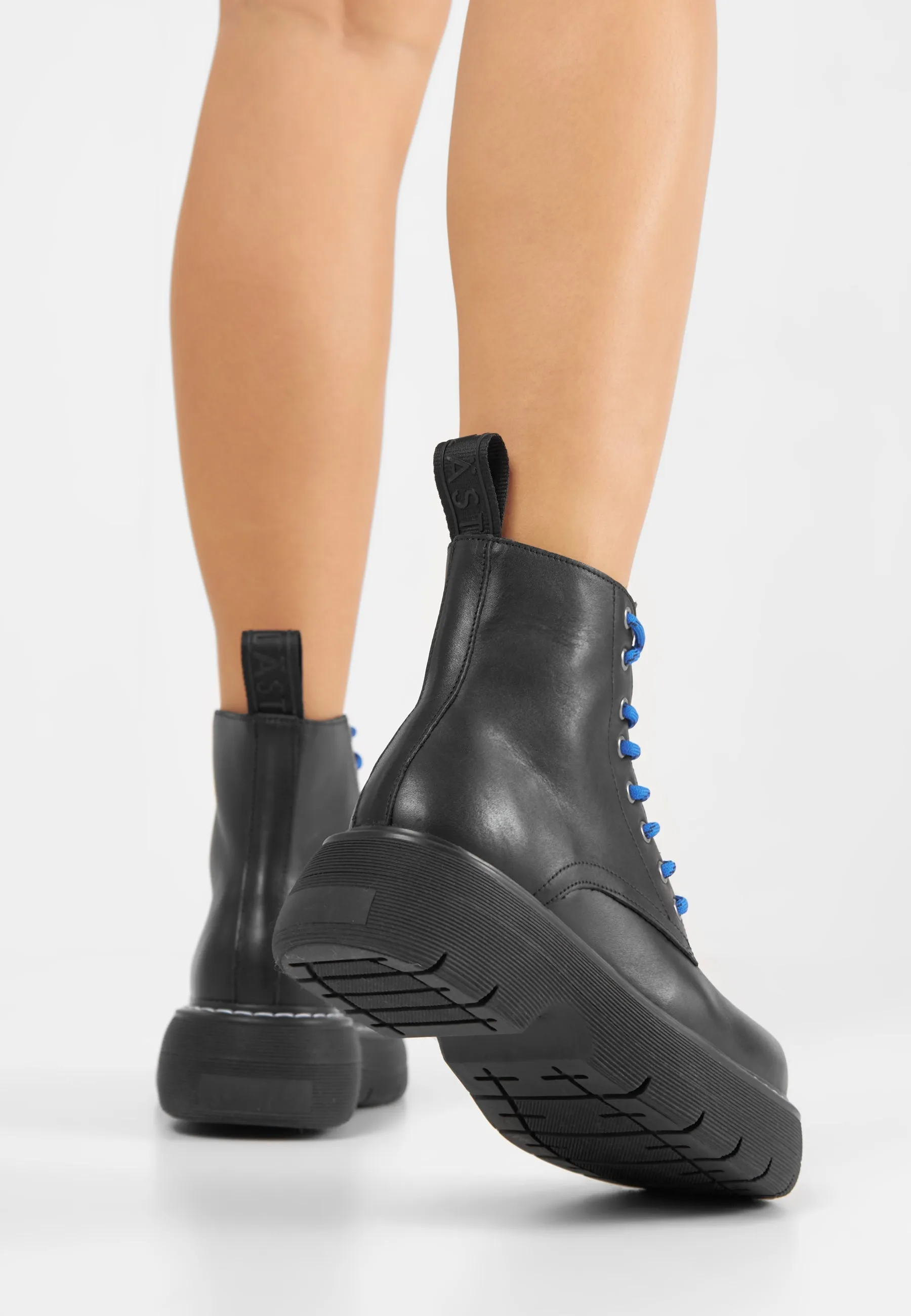 Jane All Black Leather Combat Boots