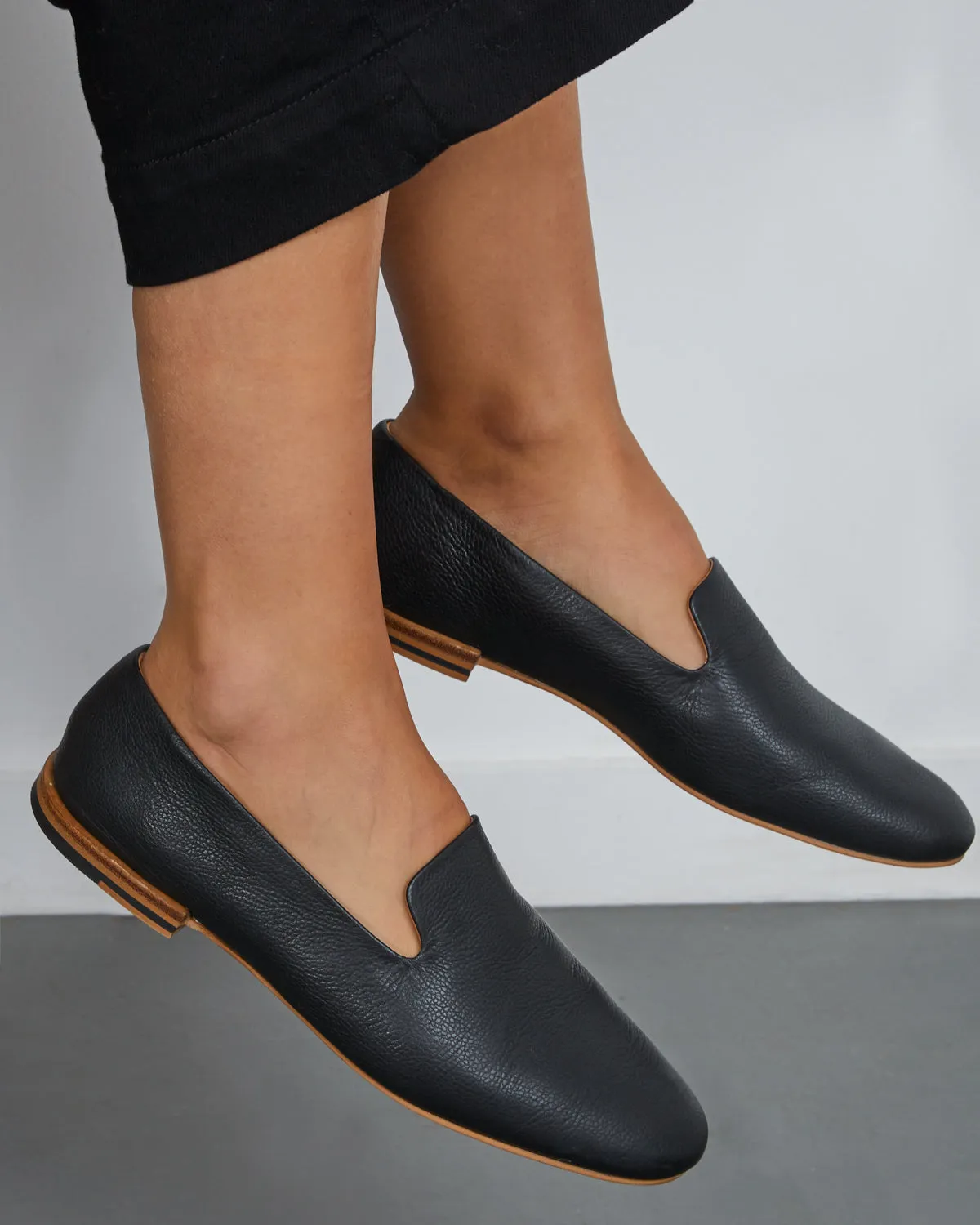 Jane Soft Leather Loafers | Black