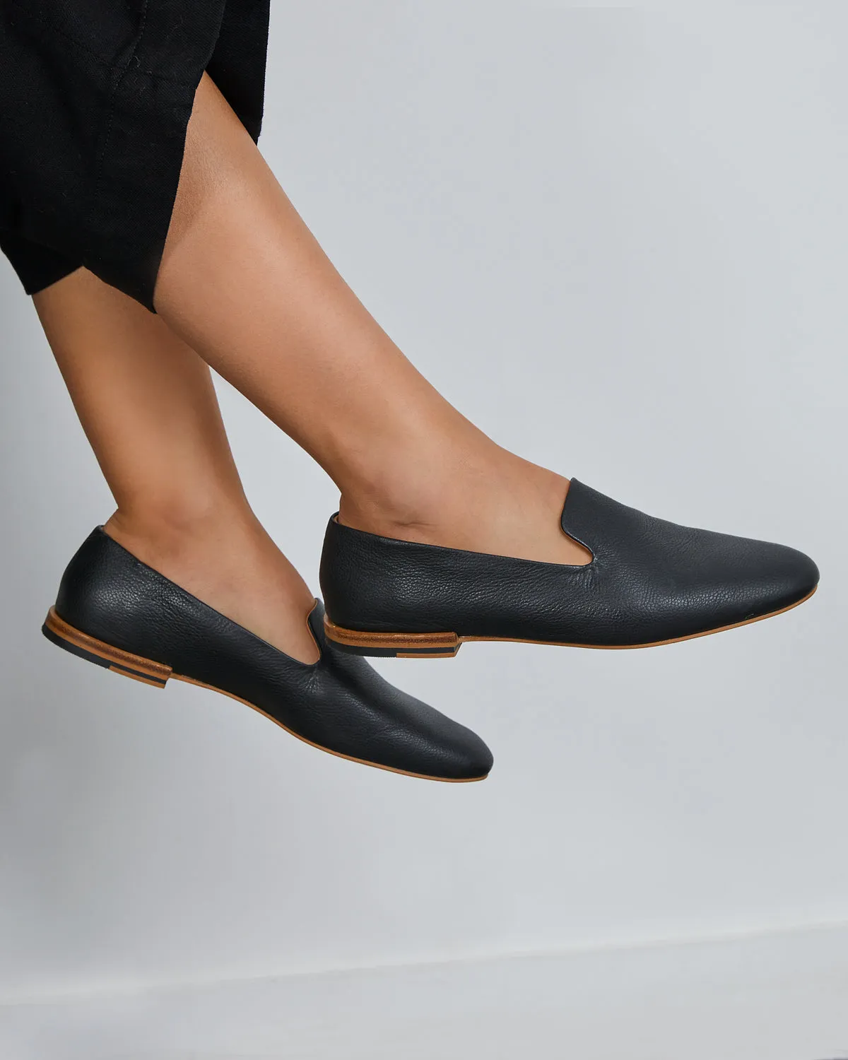 Jane Soft Leather Loafers | Black