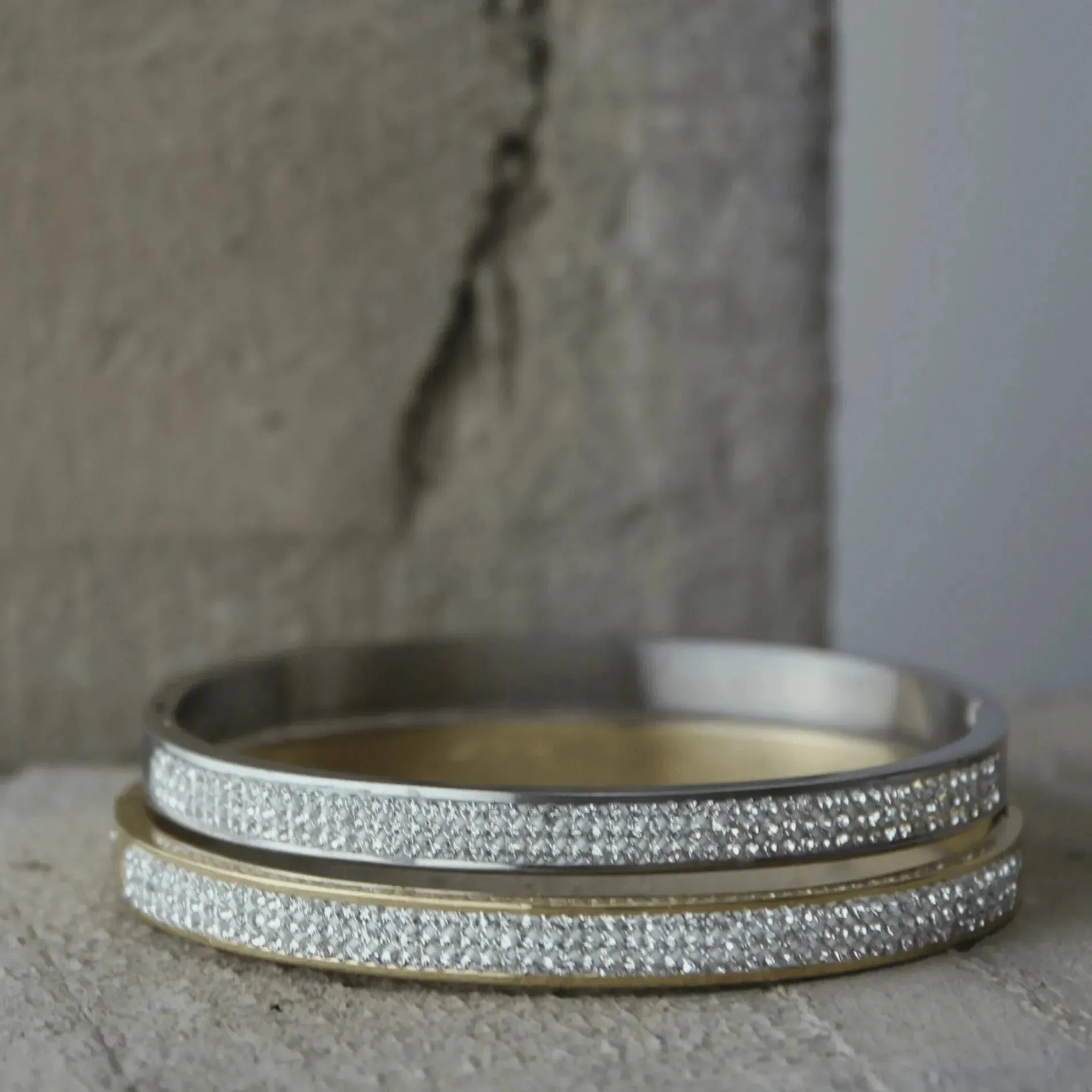 Joy Waterproof Bangle CZ White Shiny