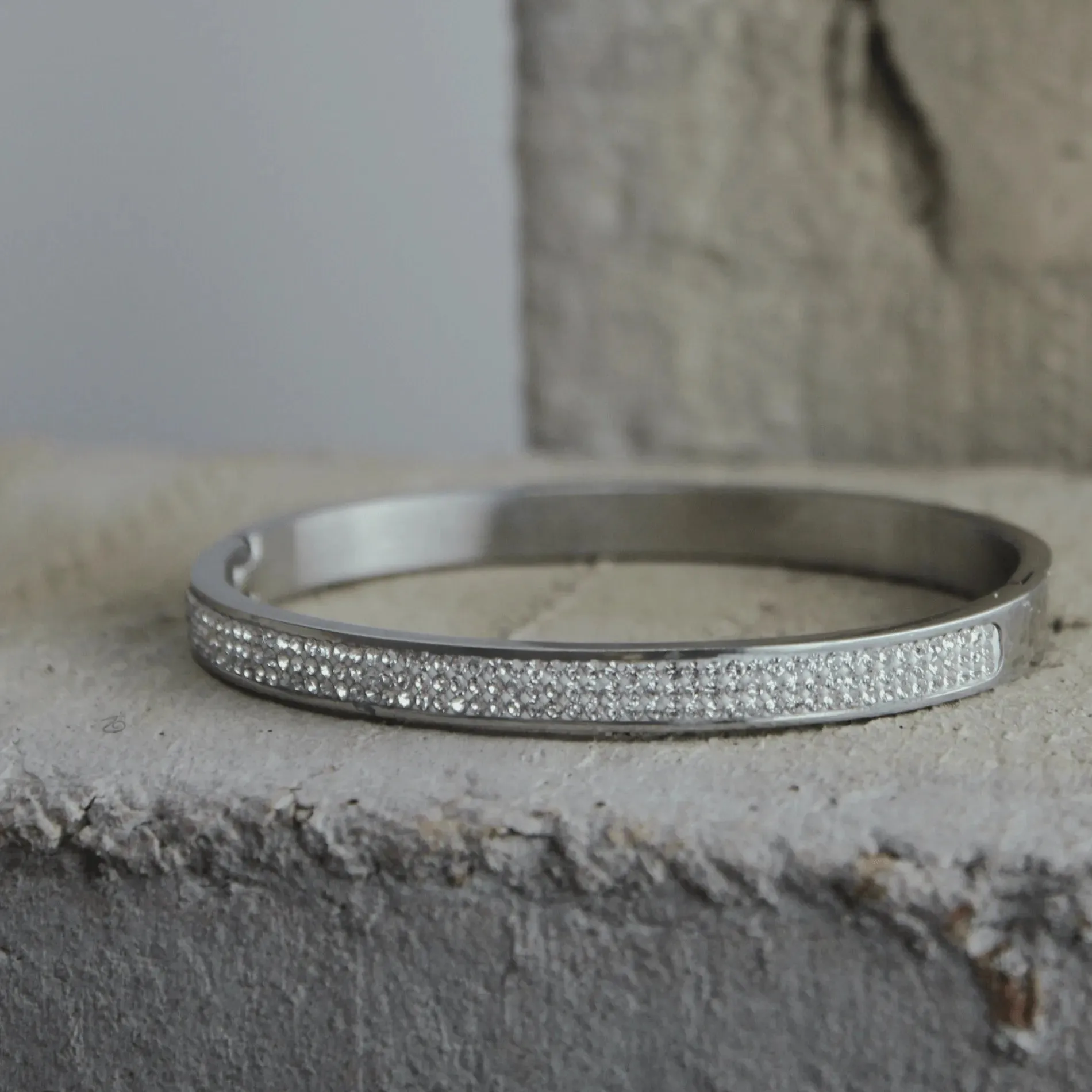 Joy Waterproof Bangle CZ White Shiny