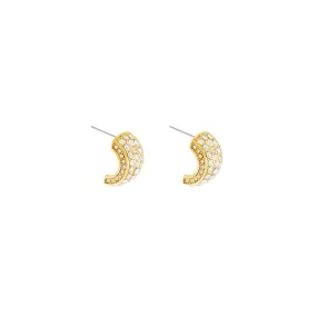 Joy Waterproof Clear CZ Chunky Hoop Earring 18K Gold Plating