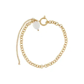 Joy Waterproof Link Pearl Bracelet 18K Gold Plating