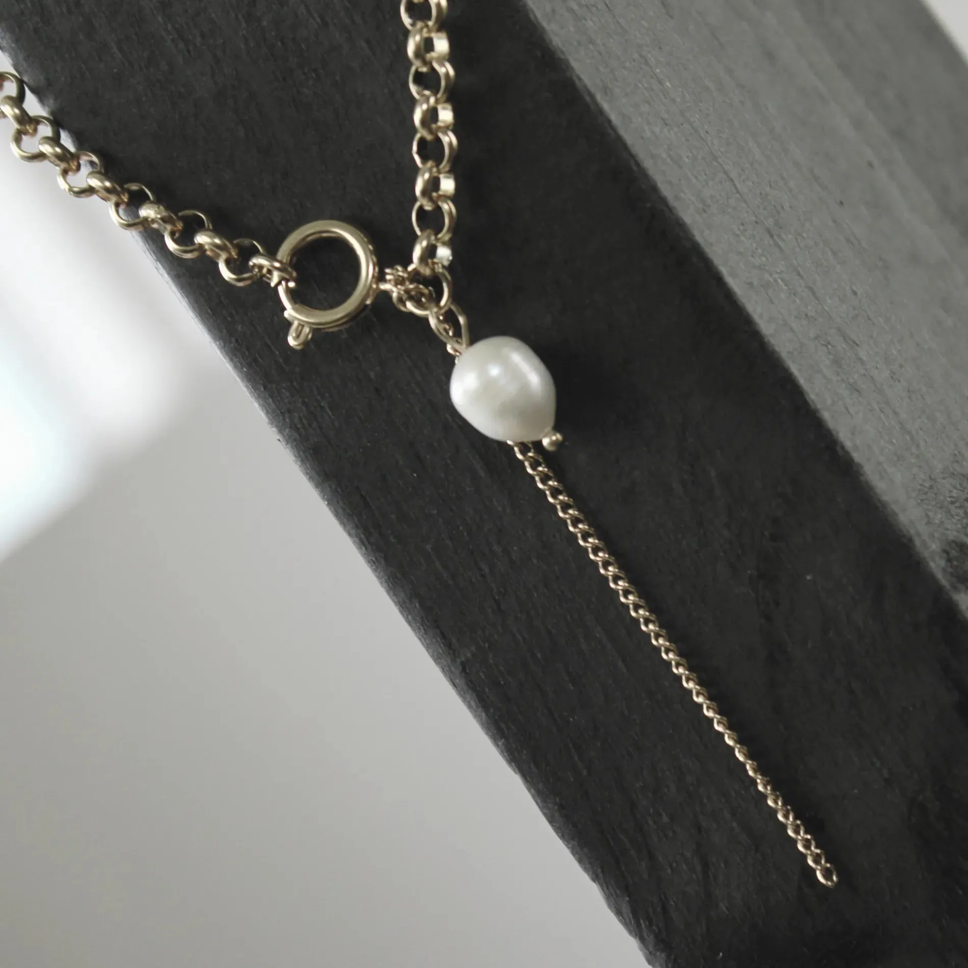 Joy Waterproof Link Pearl Bracelet 18K Gold Plating