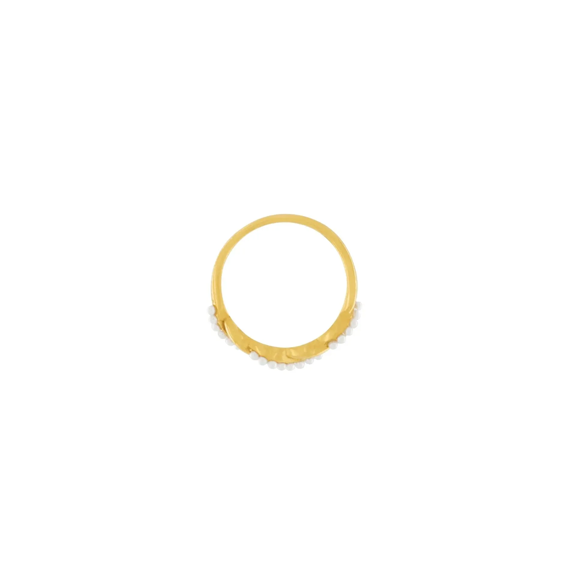 Joy Waterproof Twisted Pearl Ring 18K Gold Plating