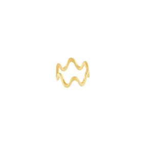 Joy Waterproof Wave Ring 18K Gold Plating