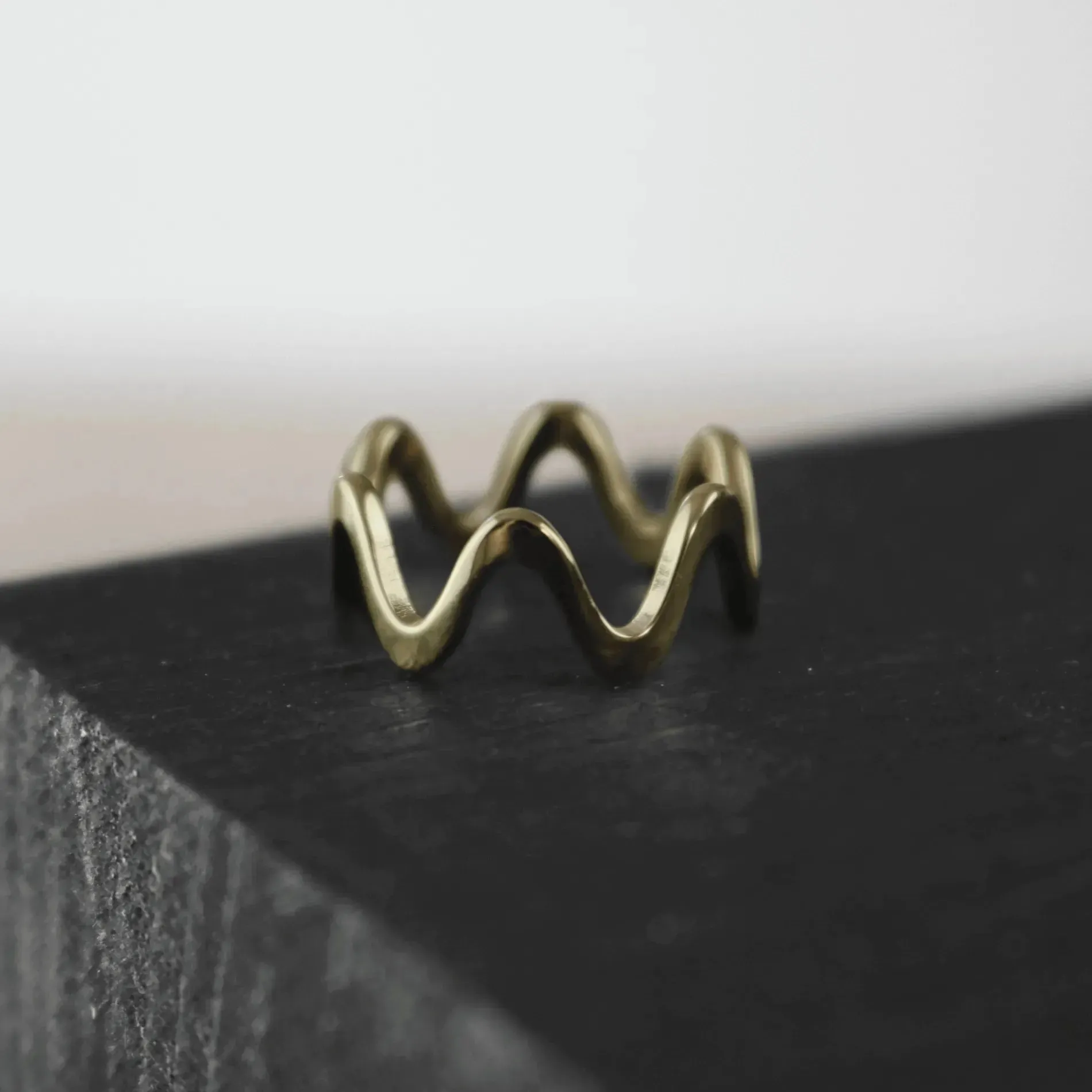 Joy Waterproof Wave Ring 18K Gold Plating