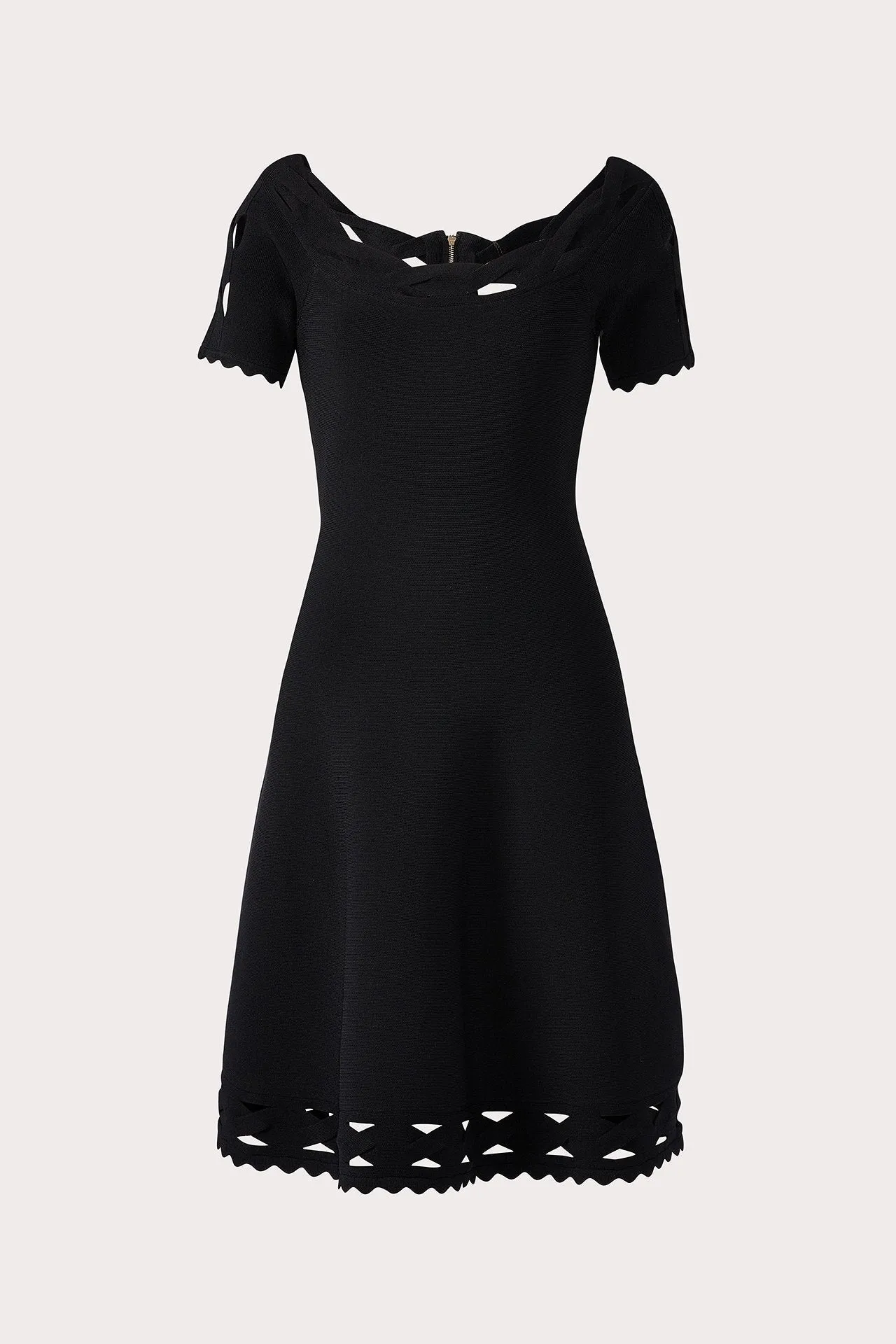 Keyhole Twist Trim Flare Dress