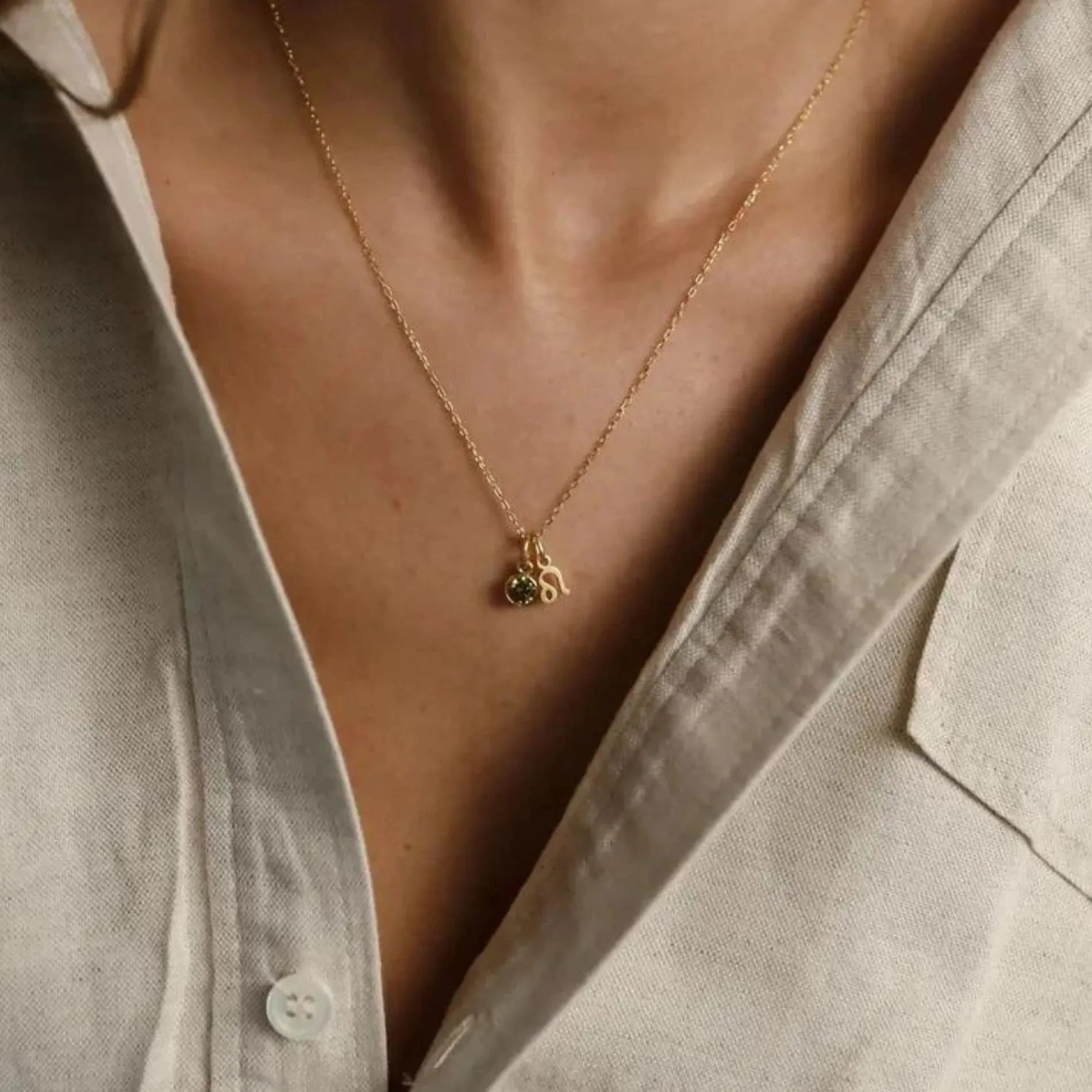 Love Waterproof June & Gemini Necklace Gold Plating