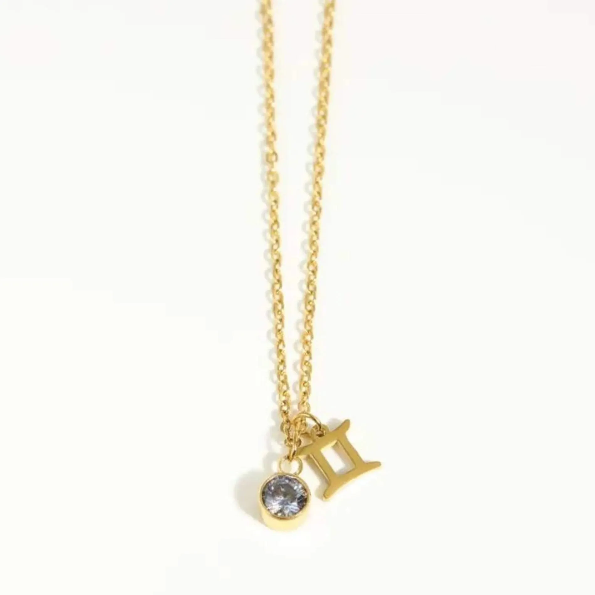 Love Waterproof June & Gemini Necklace Gold Plating