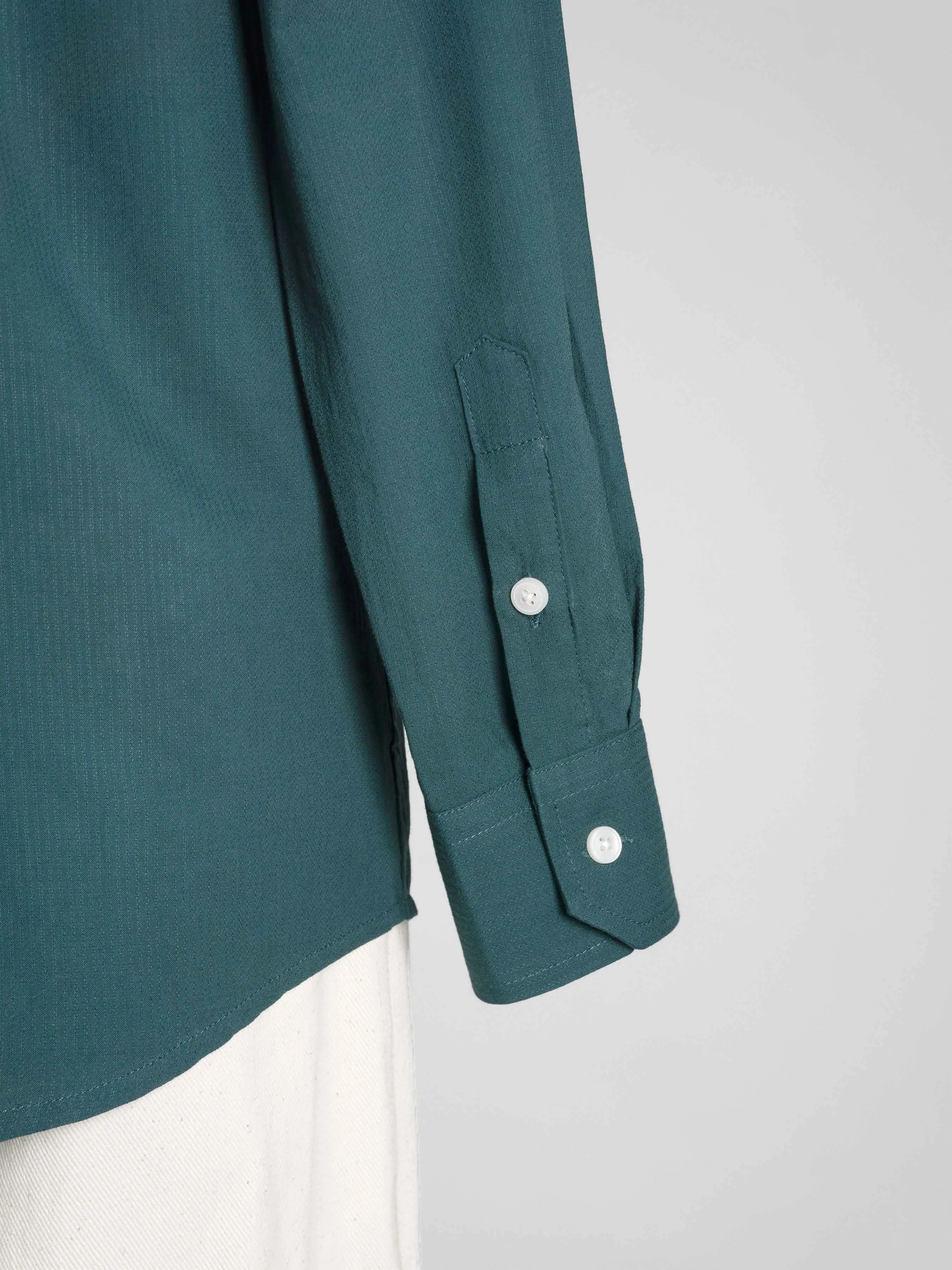 Luca Formal Shirt - Green One-Piece Collar