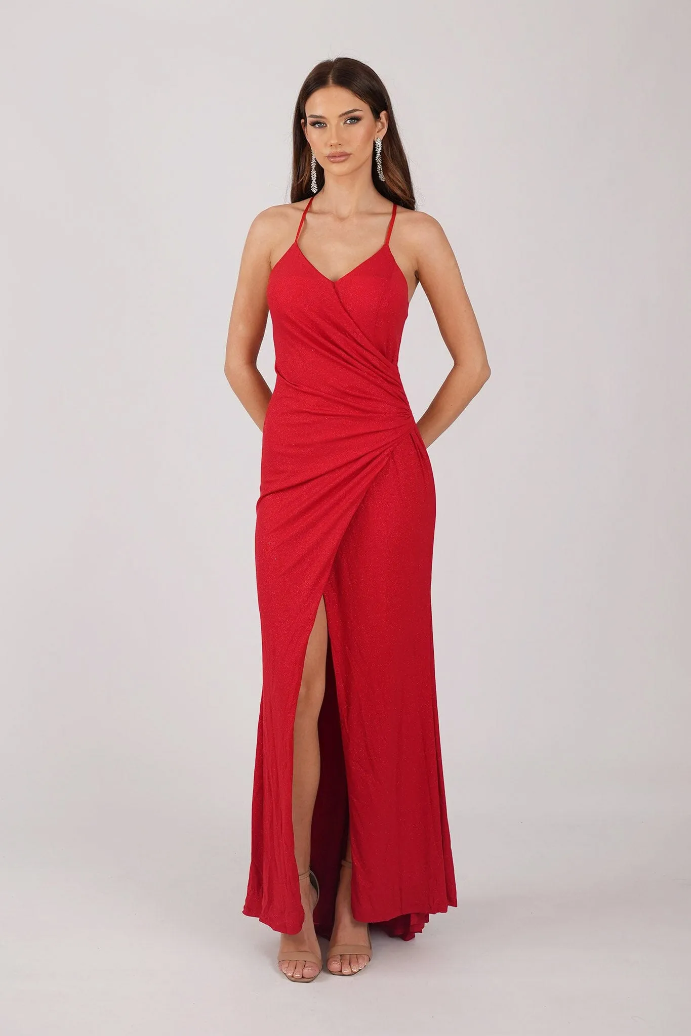 Lucia Maxi Dress - Shimmer Red