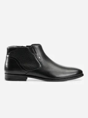 Men's Black Slip On Ankle Height Formal  (ID2145)