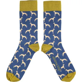 Men's Navy Whippet Organic Cotton Ankle Socks