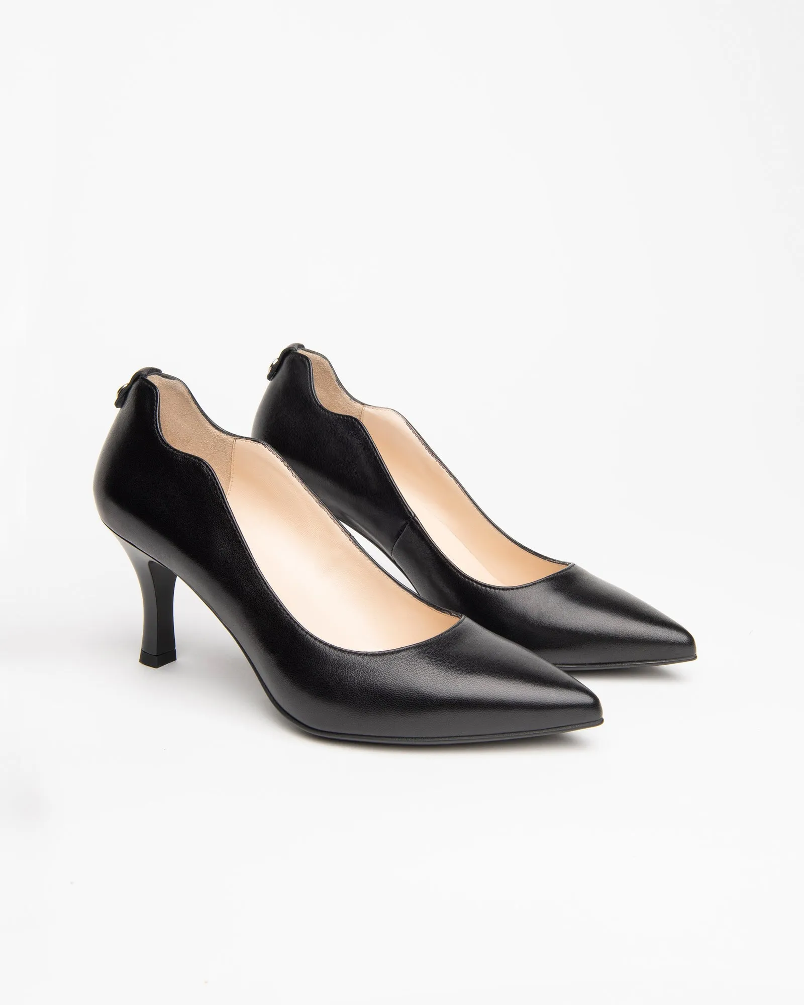 Nero Giardini Leather Wave Heel Court Shoes