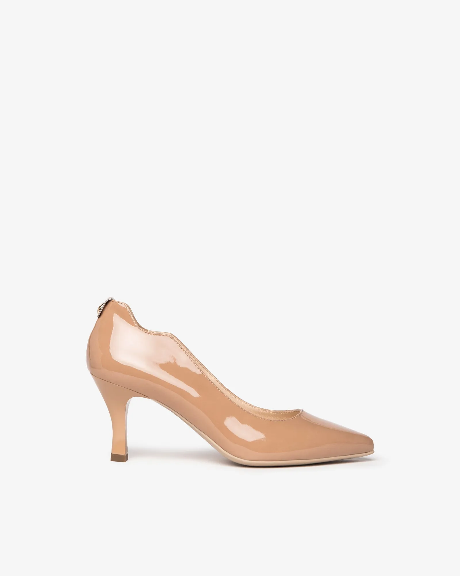 Nero Giardini Nude Leather Wave Heel Court Shoe