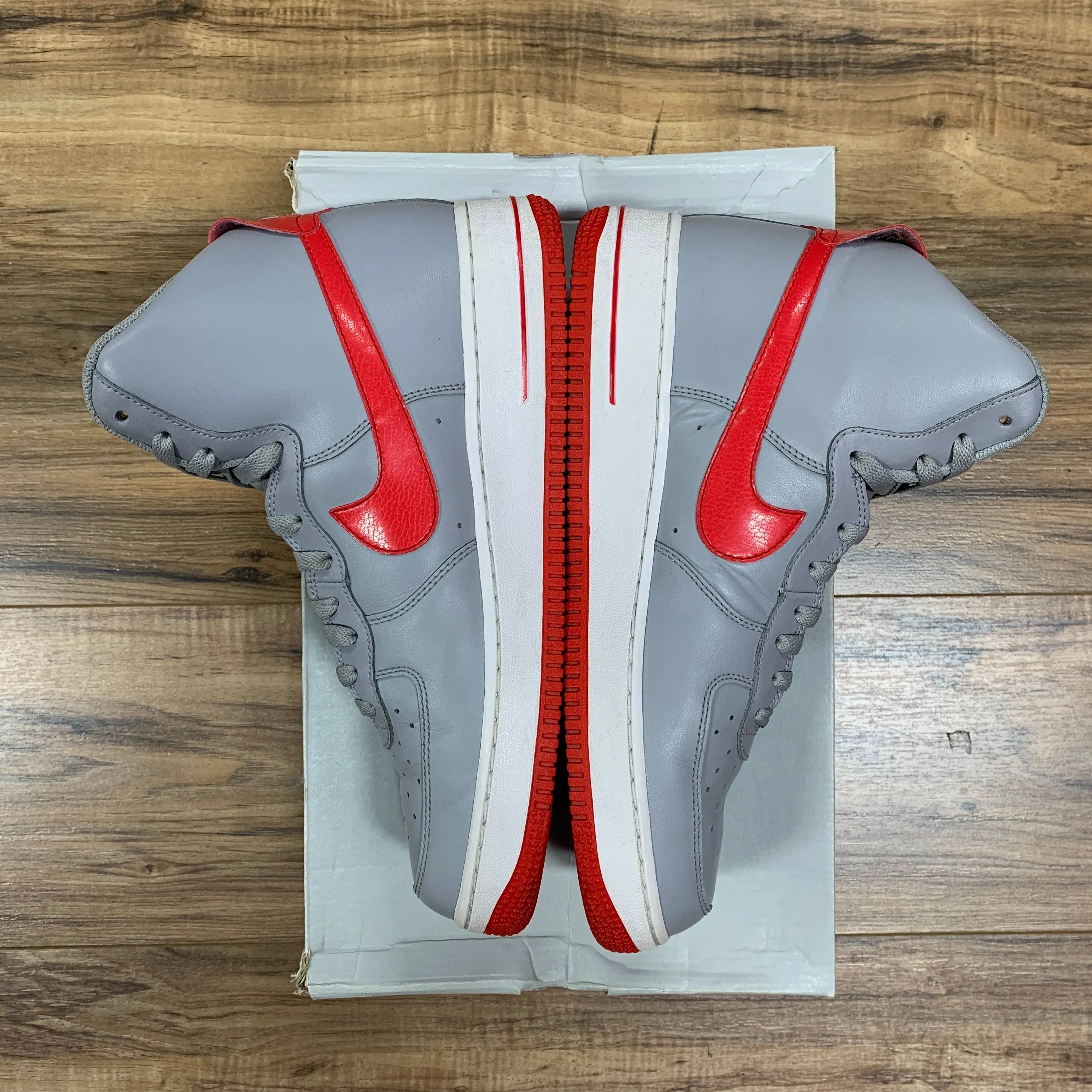 Nike AF1 High 'Grey / Red' Size 10