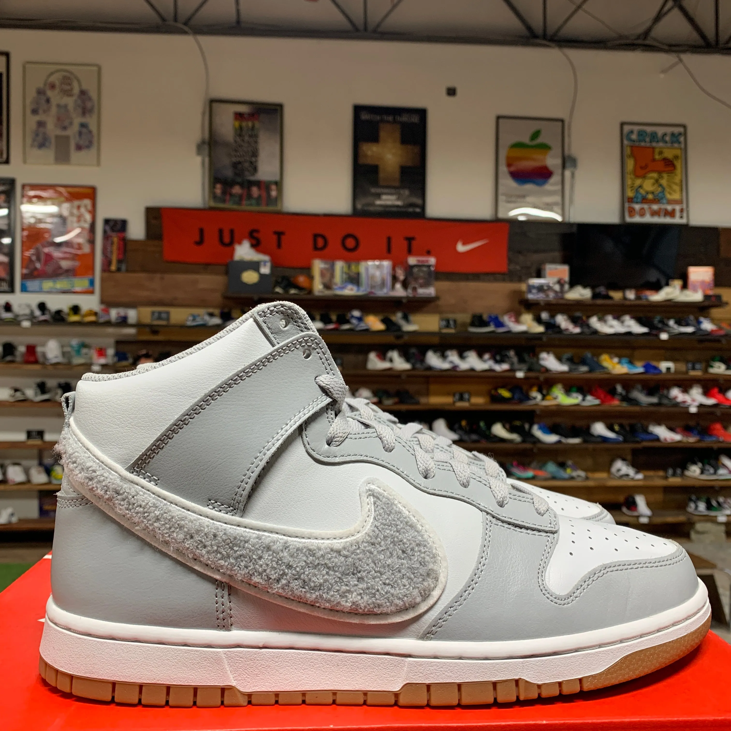 Nike Dunk High 'Chenille Swoosh Smoke Grey' Size 10