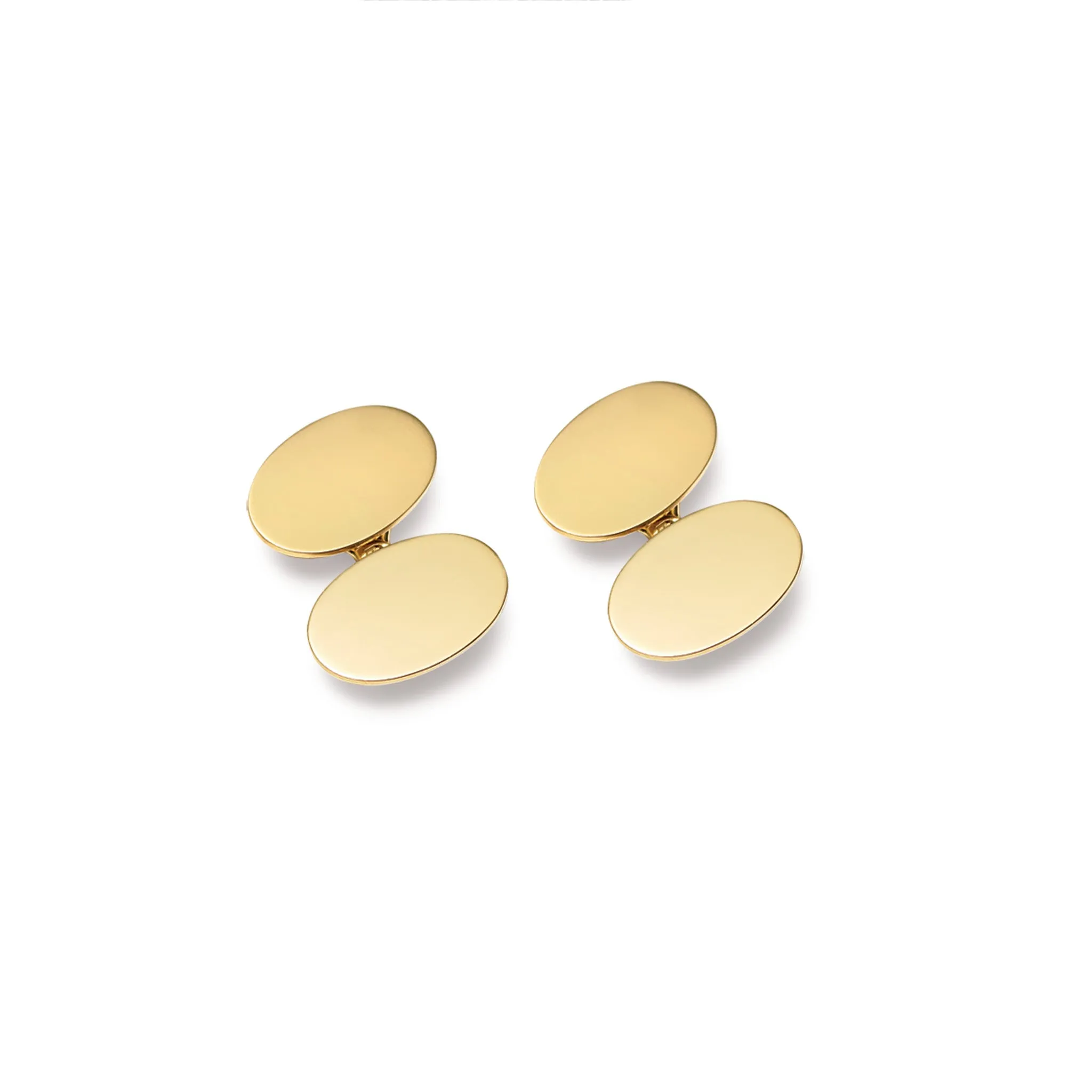 Oval Double Ended Cufflinks Yellow Gold