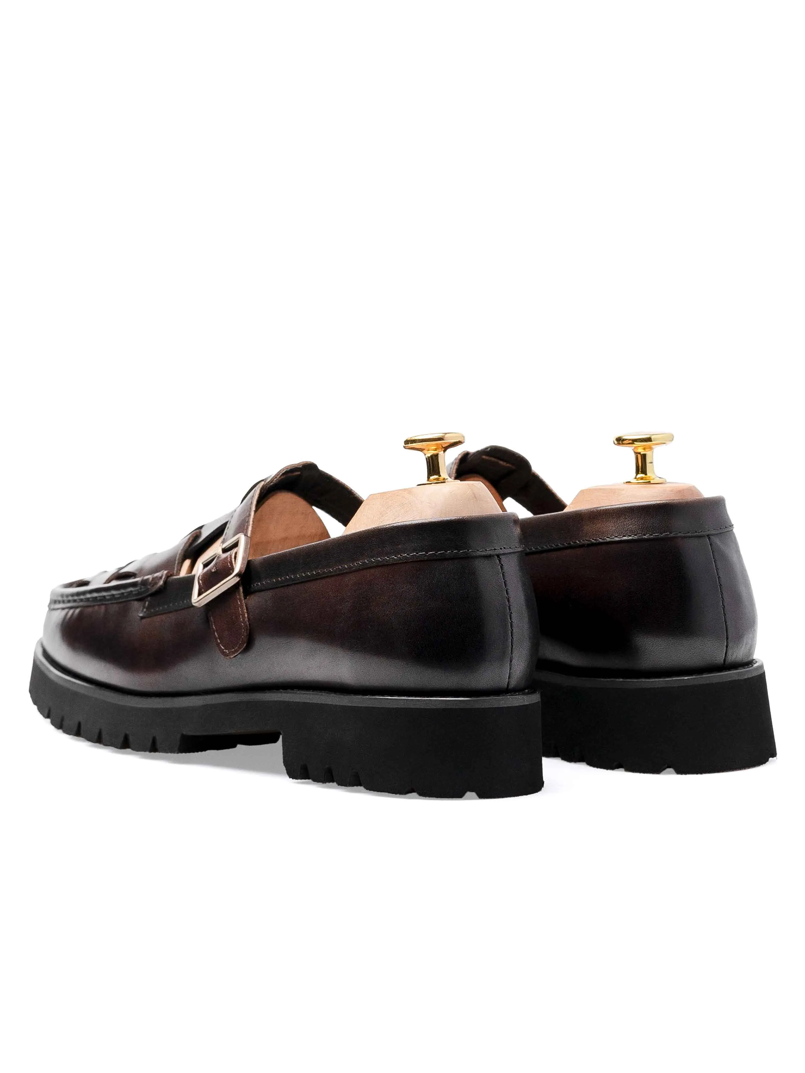 Perry Weave Loafer - Dark Brown Leather (Eva Combat)