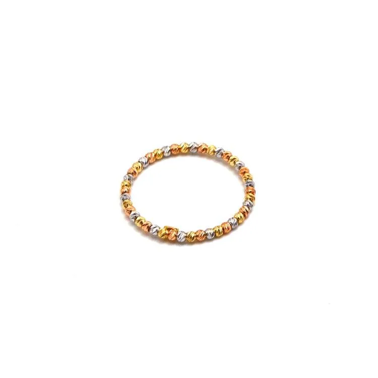 Real Gold 3 Color Beads 1.5 M.M Ring 4129 (Size 7) R2508