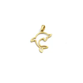 Real Gold Plain Dolphin Pendant - Model 0129 P 1965