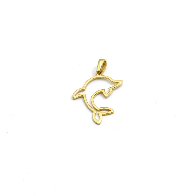 Real Gold Plain Dolphin Pendant - Model 0129 P 1965