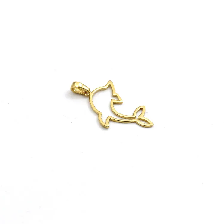 Real Gold Plain Dolphin Pendant - Model 0129 P 1965