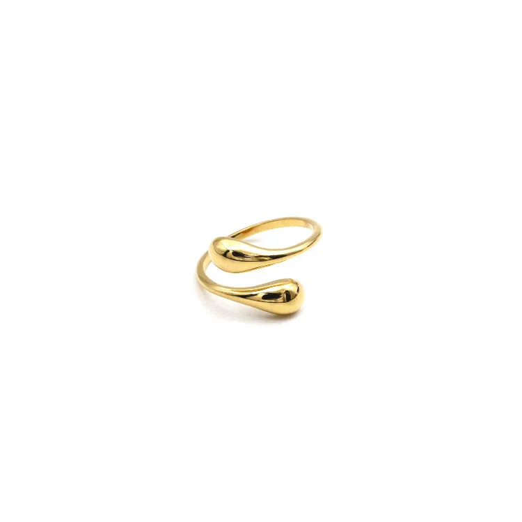 Real Gold Plain Water Drop Ring 7075 (SIZE 9) R2537