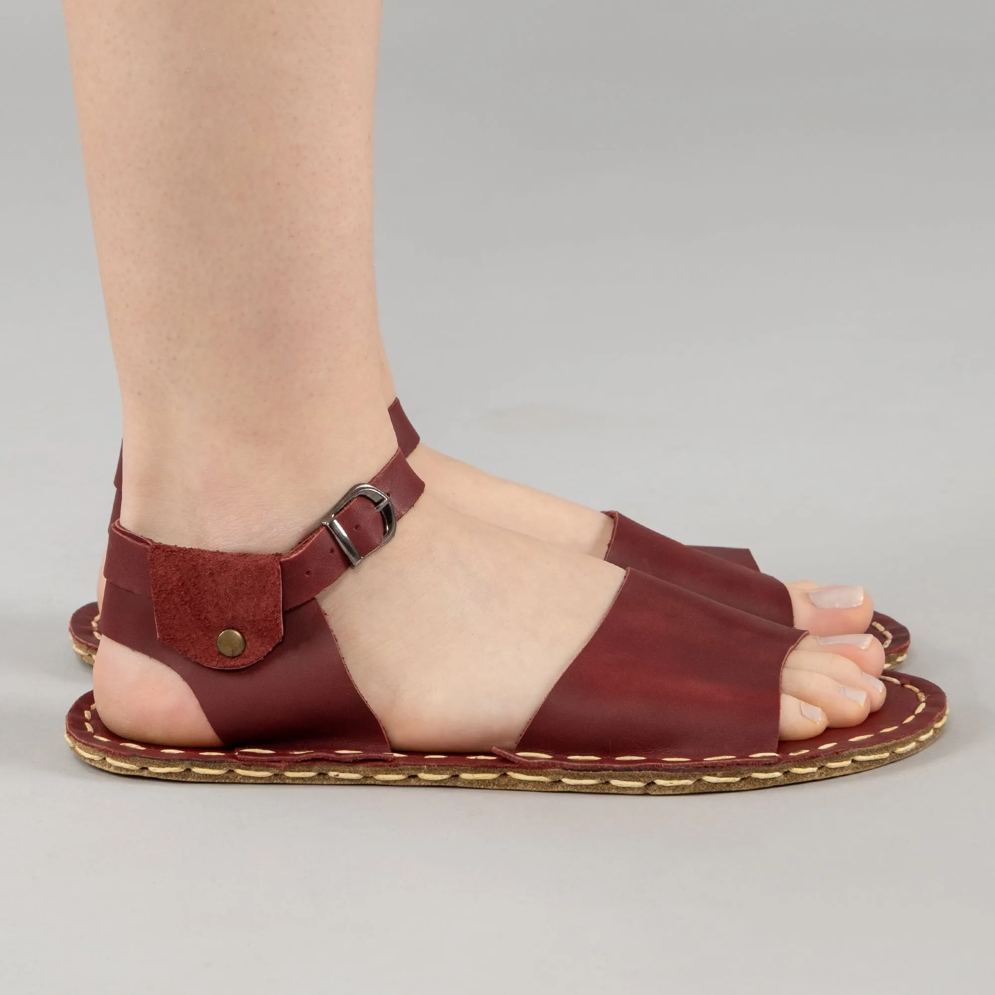 Red Opened Toe Barefoot Sandals