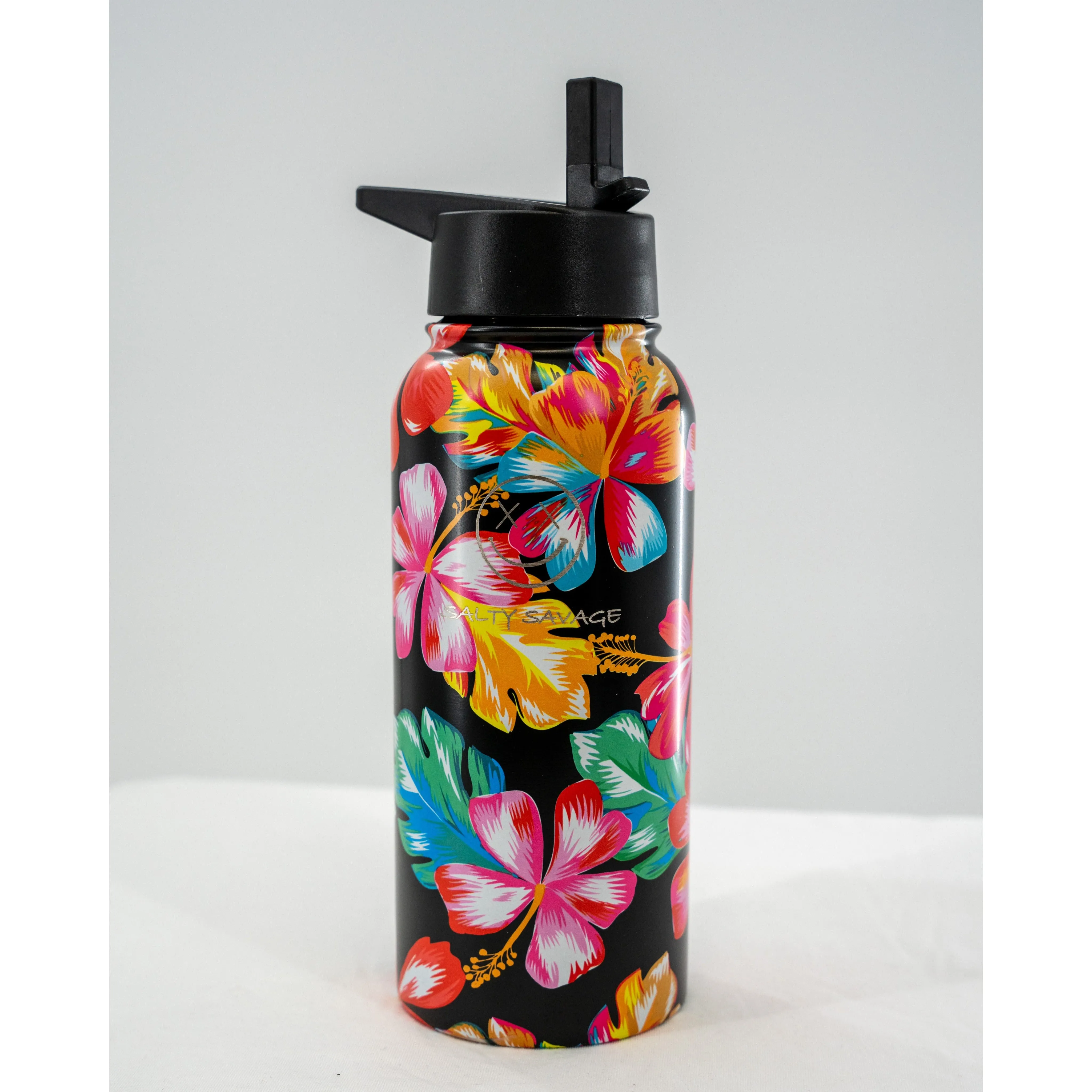 Salty Savage 32oz Thermal Insulated Water Bottle w/ Optional Straw Lid