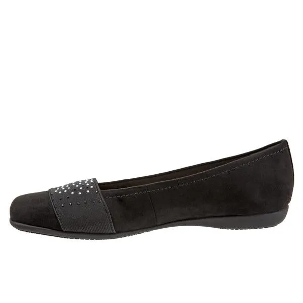 Samantha 101 Black Micro Ballet Flat Shoes