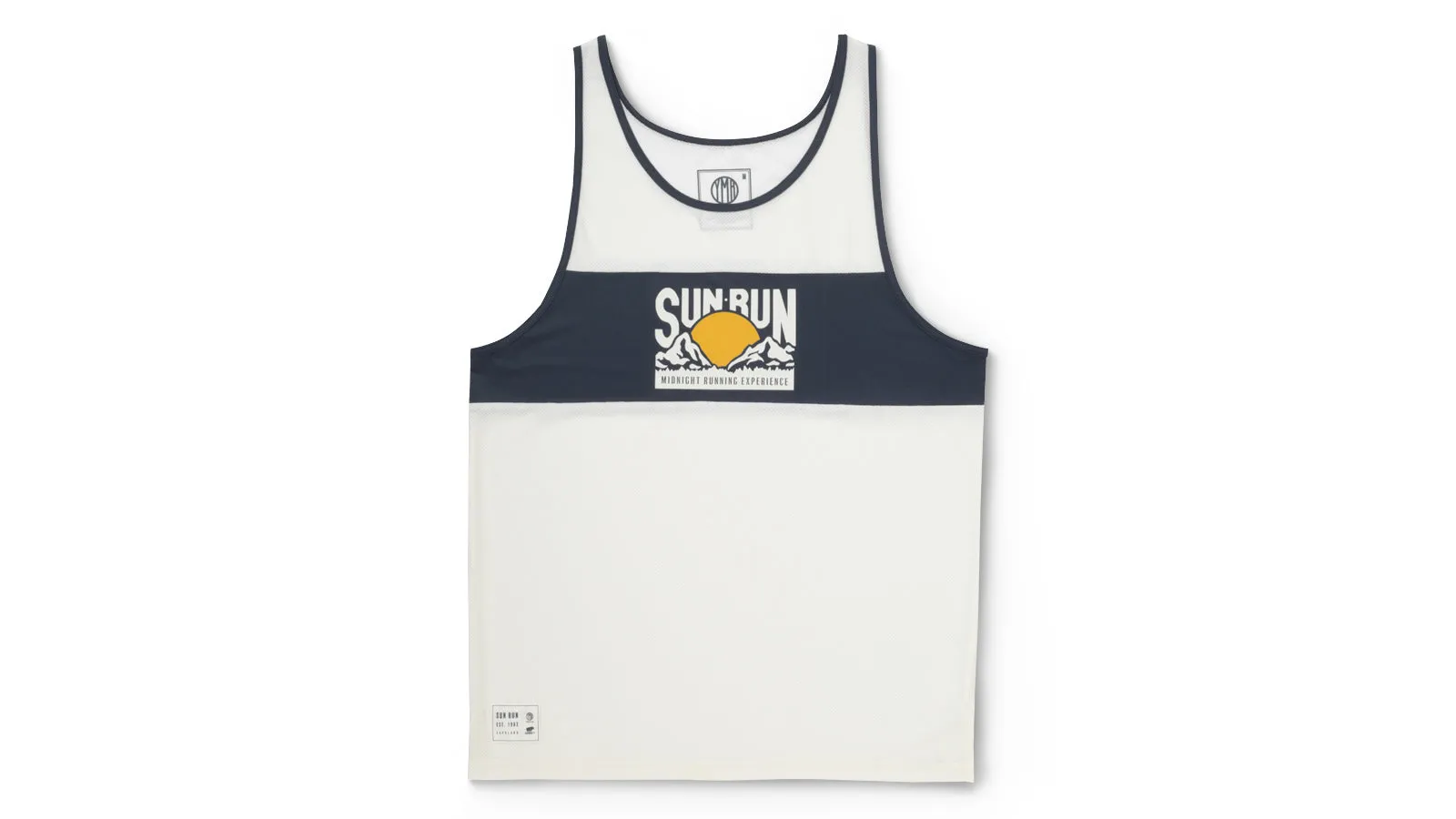 SUN RUN SINGLET MEN'S - OFF WHITE/ESTATE BLUE