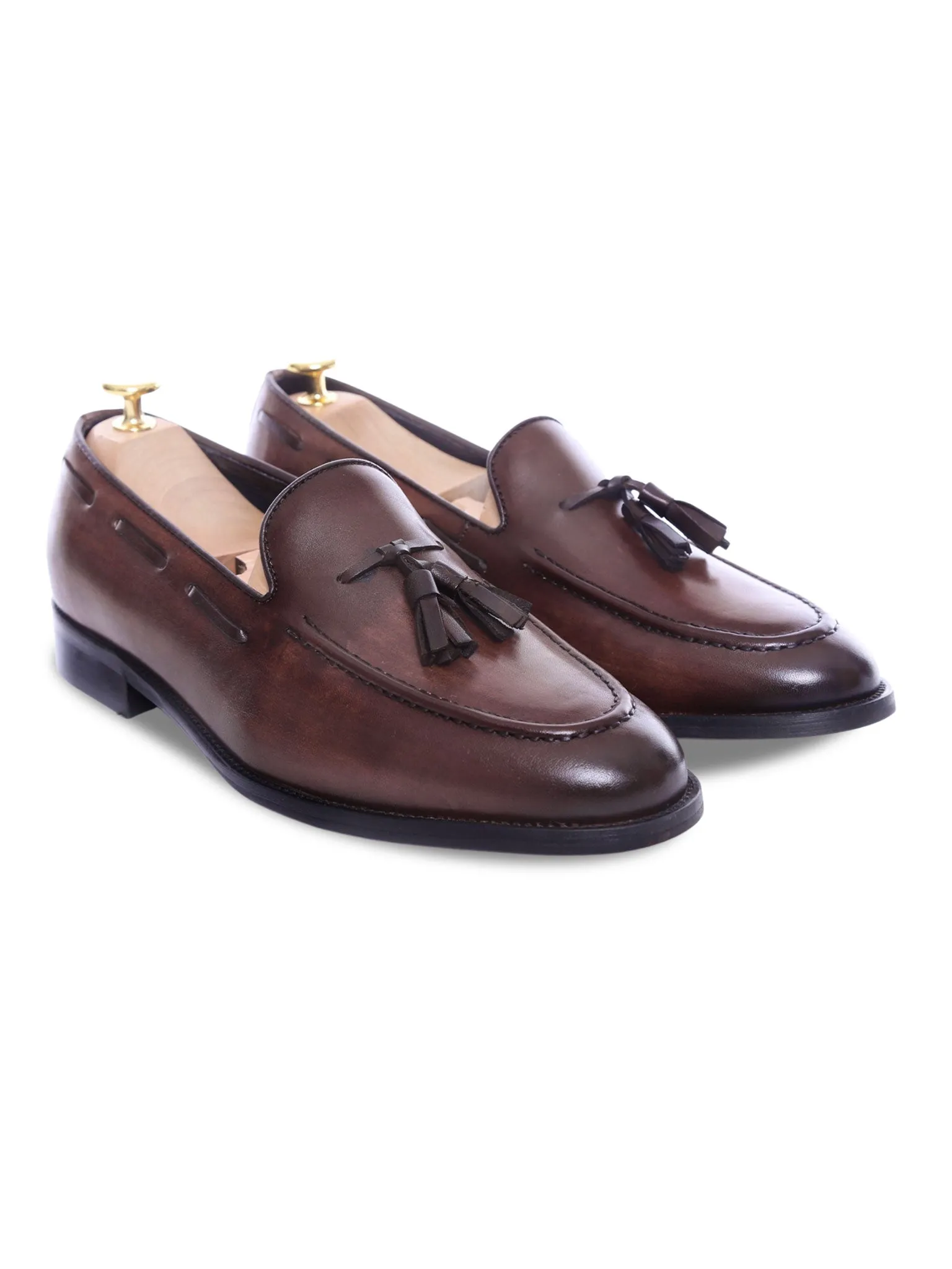 Tassel Loafer - Dark Brown (Hand Painted Patina)