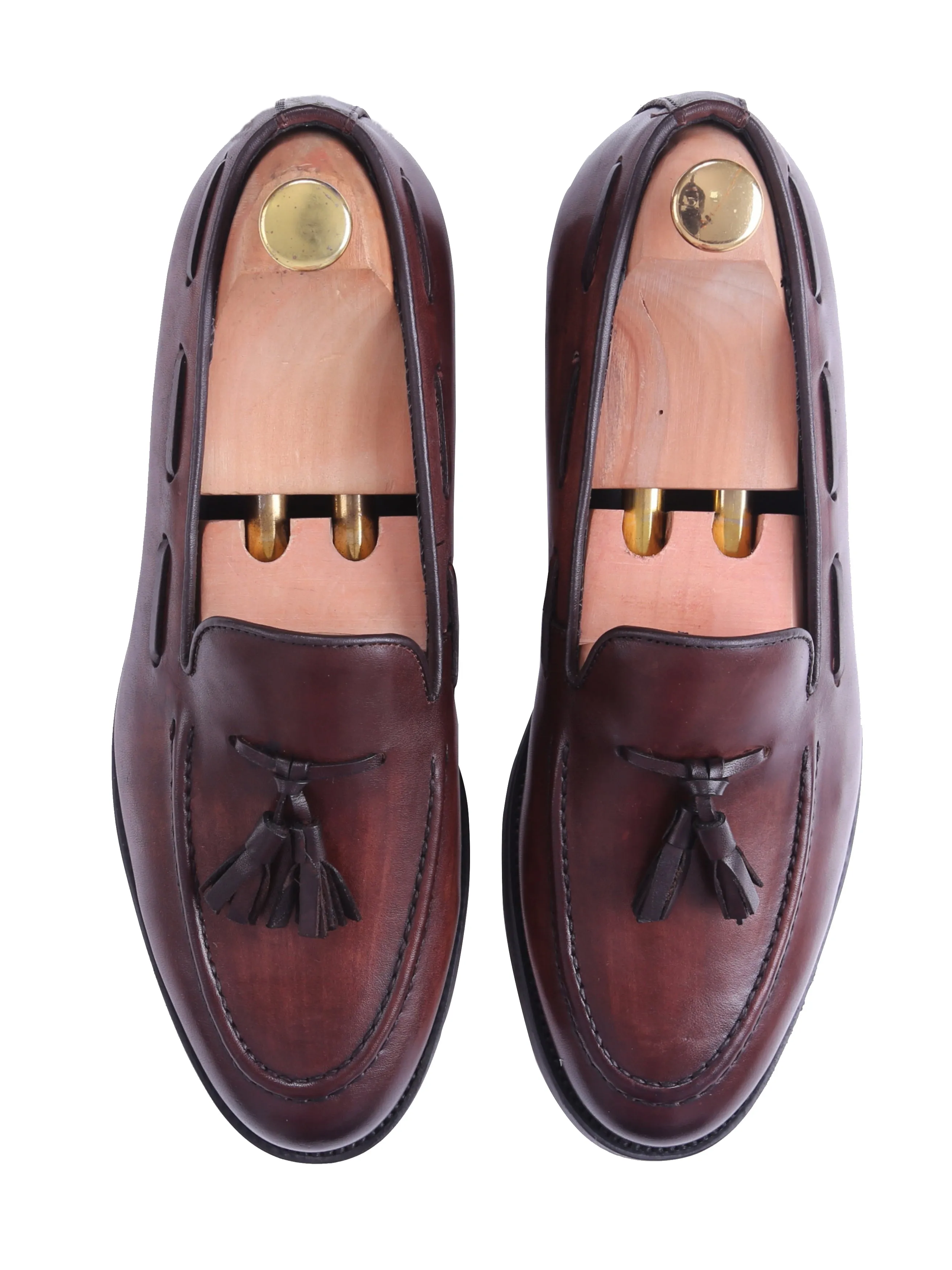 Tassel Loafer - Dark Brown (Hand Painted Patina)