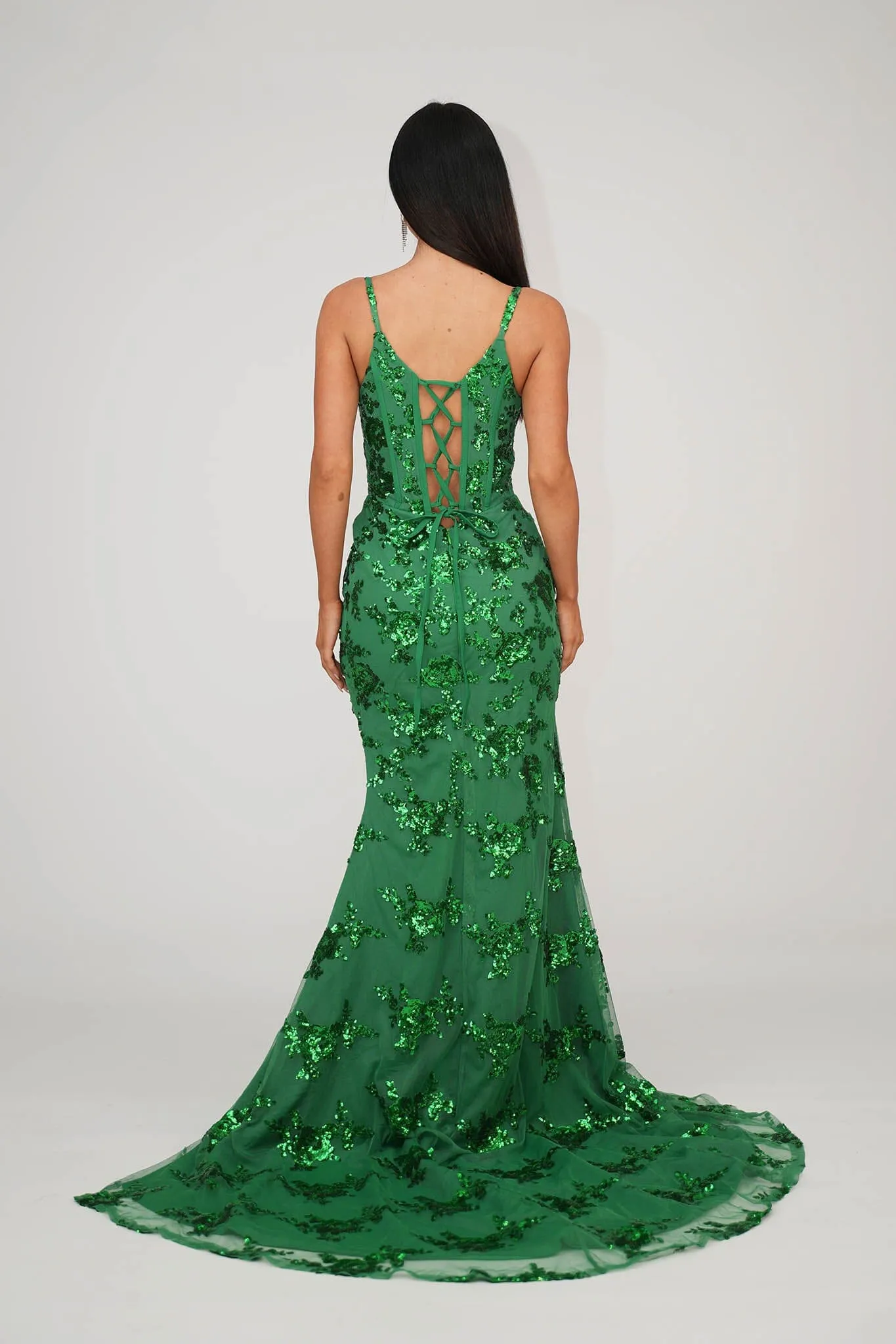 Tatiana Corset Gown - Bright Green (XS - Clearance Sale)