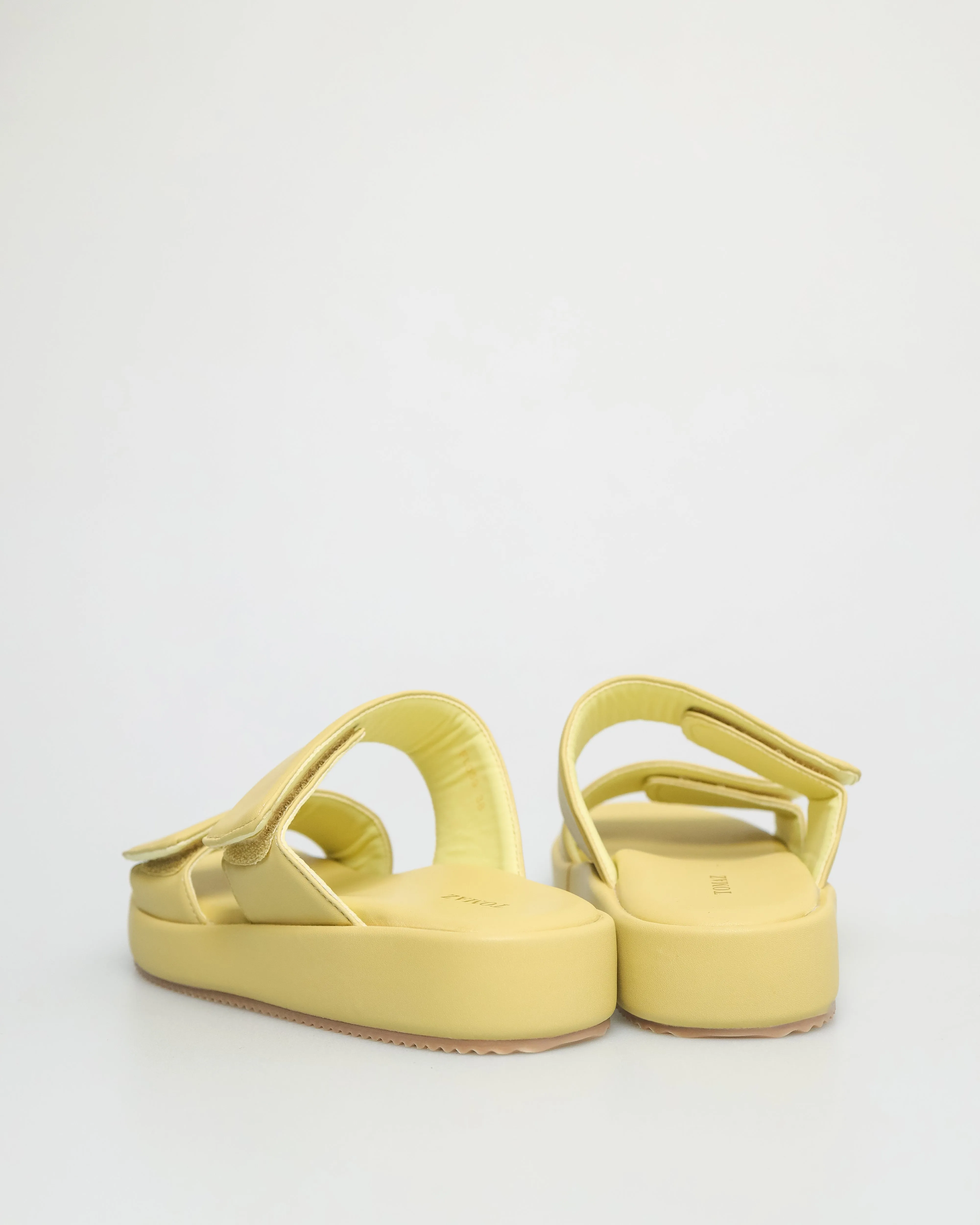 Tomaz FL059 Ladies Slide On Sandals (Yellow)