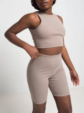 TUCK taupe biker short